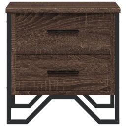 Berkfield Home Bedside Cabinet Brown Oak 40x41x40 cm Engineered Wood - Size: 40 x 41 x 40 cm - thumbnail 5
