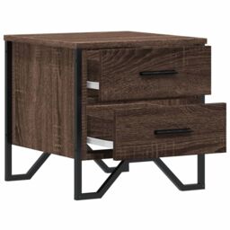 Berkfield Home Bedside Cabinet Brown Oak 40x41x40 cm Engineered Wood - Size: 40 x 41 x 40 cm - thumbnail 6