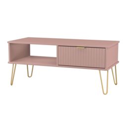 Ready Assembled 2 U Bexley 1 Drawer Coffee Table (Ready Assembled) in Dusty Pink - thumbnail 4