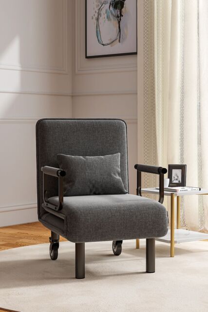 Living and Home 3-in-1 Lounge and Sofa Bed with Wheels in Grey - image 1