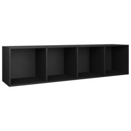 Berkfield Home Classic Book Cabinet/TV Cabinet Black 36x30x143 cm Engineered Wood - Size: 36 x 30 x 143 cm - thumbnail 8