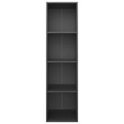 Berkfield Home Classic Book Cabinet/TV Cabinet Black 36x30x143 cm Engineered Wood - Size: 36 x 30 x 143 cm - thumbnail 4