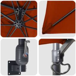 Berkfield Home Cantilever Umbrella Terracotta Polyester Large Tiltable - thumbnail 7