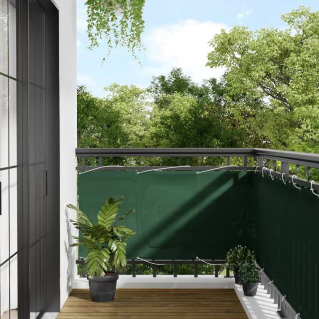 Berkfield Home Balcony Screen Dark Green 75x1000 cm 100% Polyester Oxford - image 1