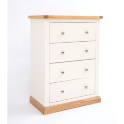 Cabinet Bits Trevi 4 Drawer Chest of Drawers Chrome Knob in Off-White - thumbnail 2