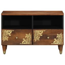 Berkfield Home TV Cabinet 70x33x46 cm Solid Wood Mango in Brown - Size: 70 x 33 x 46 cm - thumbnail 3