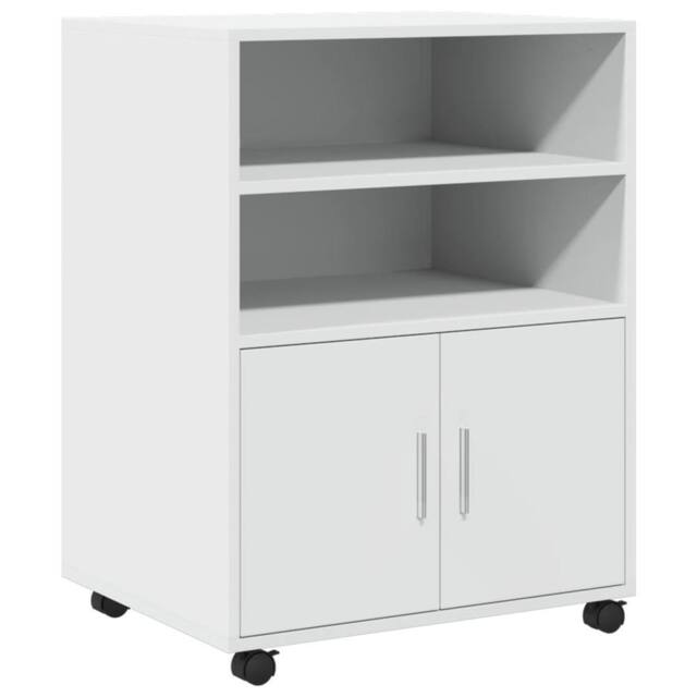 Berkfield Home Rolling Cabinet White 60x48x81 cm Engineered Wood - Size: 60 x 48 x 81 cm - image 1