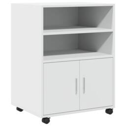 Berkfield Home Rolling Cabinet White 60x48x81 cm Engineered Wood - Size: 60 x 48 x 81 cm - thumbnail 1