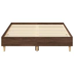 Berkfield Home Durable Bed Frame No Mattress Brown Oak 120x200 cm Engineered Wood - Size: Small Double - thumbnail 5