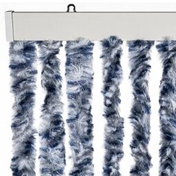 Berkfield Home Insect Curtain Blue, White & Silver 100x220 cm Chenille - thumbnail 4
