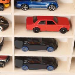 FLAVORA 52×35.6×3.5cm Wooden Diecast Car Model Display Shelf in Natural - Size: 0.6m2 - thumbnail 5