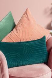 Furn Mangata Pleated Soft Velvet Cushion in Pink - Size: 45 cm x 45 cm - thumbnail 4