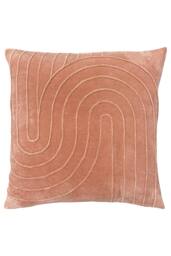 Furn Mangata Pleated Soft Velvet Cushion in Pink - Size: 45 cm x 45 cm - thumbnail 1