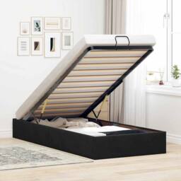 Berkfield Home Ottoman Bed Frame No Mattress Black Single Velvet - thumbnail 2