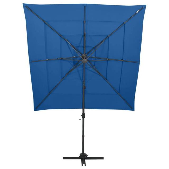 Berkfield Home 4-Tier Parasol with Aluminium Pole Azure Blue 250x250 cm - image 1
