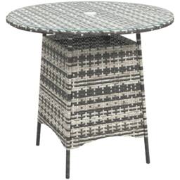 Wyld Haus Viveke Rattan Grey Outdoor Coffee Table Tempered Glass Top - thumbnail 2