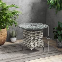 Wyld Haus Viveke Rattan Grey Outdoor Coffee Table Tempered Glass Top - thumbnail 3