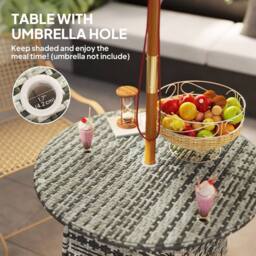 Wyld Haus Viveke Rattan Grey Outdoor Coffee Table Tempered Glass Top - thumbnail 5
