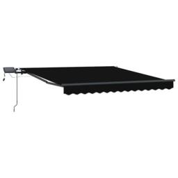 Berkfield Home Manual Retractable Awning with LED Black 350x250 cm - thumbnail 1