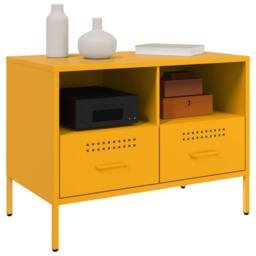 Berkfield Home TV Cabinets 2 pcs Mustard Yellow 68x39x50.5 cm Steel - thumbnail 4