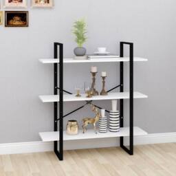 Berkfield Home Modern Book Cabinet White 100x30x105 cm Engineered Wood - Size: 100 x 30 x 105 cm - thumbnail 2