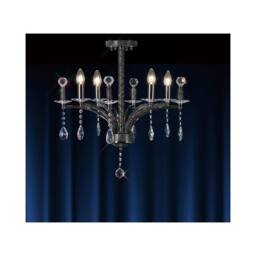 Netlighting Fiore Semi Flush Ceiling Pendant 4 Light Black Chrome Crystal - thumbnail 2