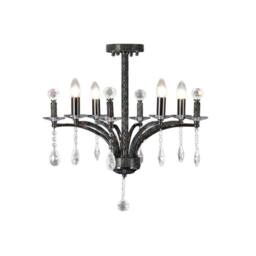 Netlighting Fiore Semi Flush Ceiling Pendant 4 Light Black Chrome Crystal