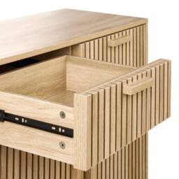 Wyld and Coco Sideboard Engineered Wood with Two Drawers and Ribbed Doors in Brown - thumbnail 7