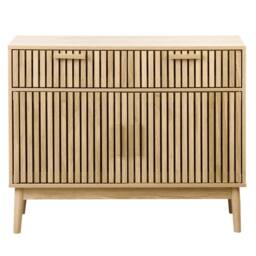 Wyld and Coco Sideboard Engineered Wood with Two Drawers and Ribbed Doors in Brown - thumbnail 4