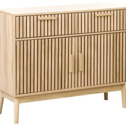 Wyld and Coco Sideboard Engineered Wood with Two Drawers and Ribbed Doors in Brown - thumbnail 2