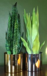Leaf Metal Planter Plant Pot with Polished Silver Finish 20 x 18cm - Size: 20 x 18 cm - thumbnail 3