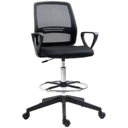 FORGEVIO Draughtsman Chair Tall Office Chair with Adjustable Height in Black - thumbnail 5