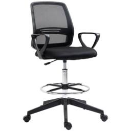 FORGEVIO Draughtsman Chair Tall Office Chair with Adjustable Height in Black - thumbnail 6