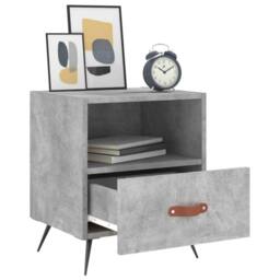 Berkfield Home Modern Bedside Cabinets 2 pcs Concrete Grey 40x35x47.5 cm Enginee - thumbnail 4