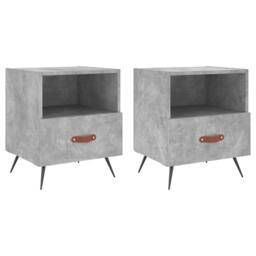 Berkfield Home Modern Bedside Cabinets 2 pcs Concrete Grey 40x35x47.5 cm Enginee - thumbnail 3