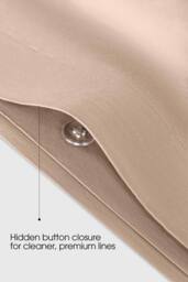 Bedable 100% Cotton Duvet Cover Set Sateen 460 Thread Count - King Size Pillowcase 50x90cm - Soft Bedding in Beige - Size: Super King - thumbnail 6