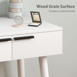 HOMCOM Dressing Table Vanity Set Make Up Desk with Mirror & Stool White - thumbnail 6