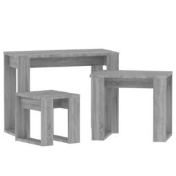 Berkfield Home Nesting Tables 3 pcs Grey Sonoma Engineered Wood - thumbnail 5