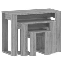 Berkfield Home Nesting Tables 3 pcs Grey Sonoma Engineered Wood - thumbnail 6