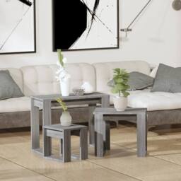 Berkfield Home Nesting Tables 3 pcs Grey Sonoma Engineered Wood