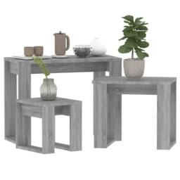Berkfield Home Nesting Tables 3 pcs Grey Sonoma Engineered Wood - thumbnail 4