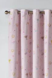Catherine Lansfield 'Happy Horses' Fully Reversible Eyelet Curtains in Cream - Size: 168 cm width x 183 cm drop - thumbnail 4