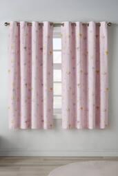 Catherine Lansfield 'Happy Horses' Fully Reversible Eyelet Curtains in Cream - Size: 168 cm width x 183 cm drop - thumbnail 2