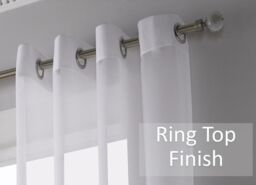 Luxury Living Voile Ring Top Curtain Panel Pair in White - Size: 145 cm width x 275 cm drop - thumbnail 4