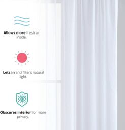Luxury Living Voile Ring Top Curtain Panel Pair in White - Size: 145 cm width x 275 cm drop - thumbnail 6