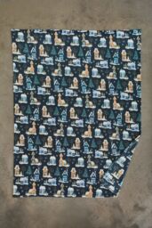 Deyongs Festive Village Fleece Throw - 140 x 180cm Soft Winter Blanket with Snowy House Print - 1846 in Navy - Size: 140 cm x 180 cm - thumbnail 2