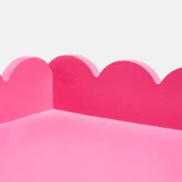 OHS Scallop Edge Storage Tray Engineered Wood Decorative Organiser in Bright Pink - thumbnail 6