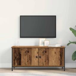 Berkfield Home Old Wood TV Unit Old Wood Particle Board 102 x 35 x 45 cm in Brown - thumbnail 4