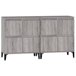 Berkfield Home Sideboards 2 pcs Grey Sonoma 60x35x70 cm Engineered Wood - Size: 60 x 35 x 70 cm - thumbnail 6