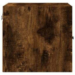 Berkfield Home Bedside Cabinet with Glass Door Smoked Oak 35x37x35 cm in Brown - Size: 35 x 37 x 35 cm - thumbnail 7